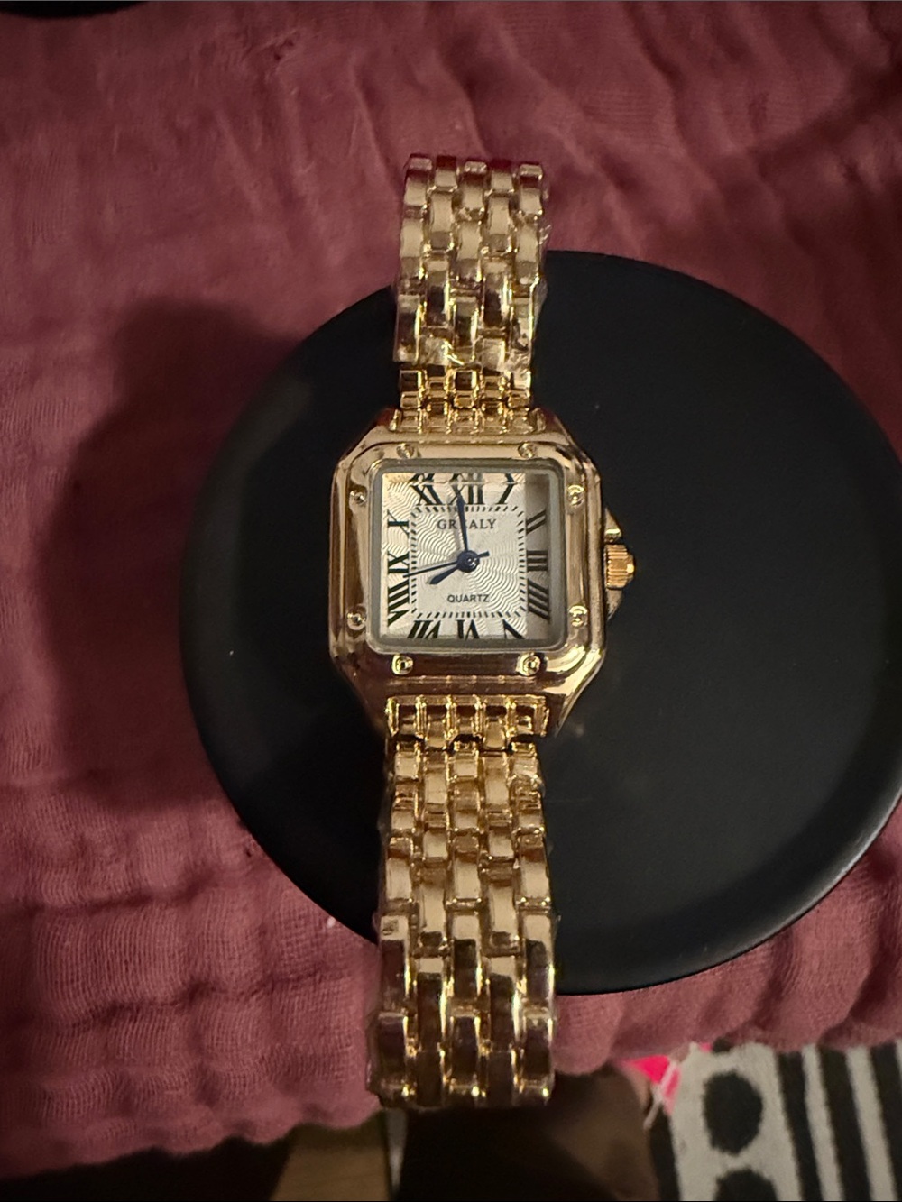 Gold-Tone Square Face Bracelet Watch - GRAILY